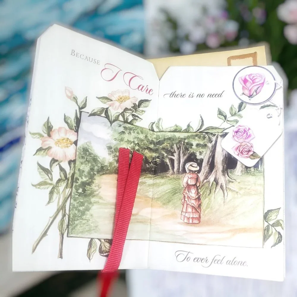 Gift Tag Friendship Magnetic Booklet with Envelope & Ribbon - Set of 4
